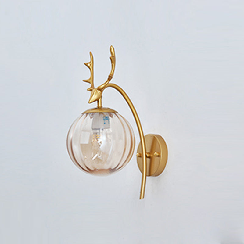 1 Light Spherical Wall Sconce Modern Style Glass Wall Lighting for Living Room