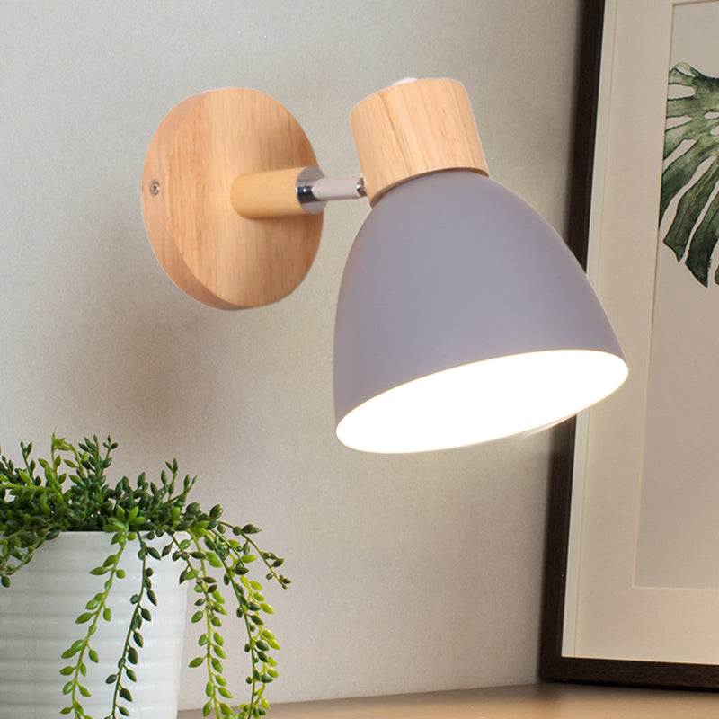 1 Light Wall Sconce Modern Macaron Style Metal Wall Lighting for Bedroom