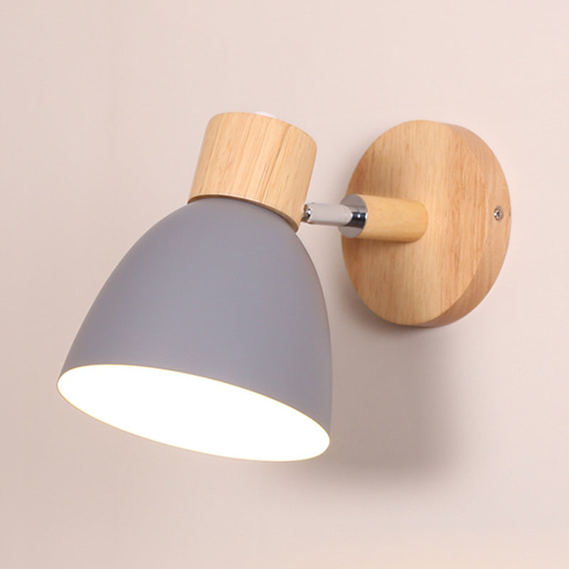 1 Light Wall Sconce Modern Macaron Style Metal Wall Lighting for Bedroom