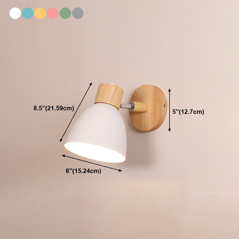 1 Light Wall Sconce Modern Macaron Style Metal Wall Lighting for Bedroom