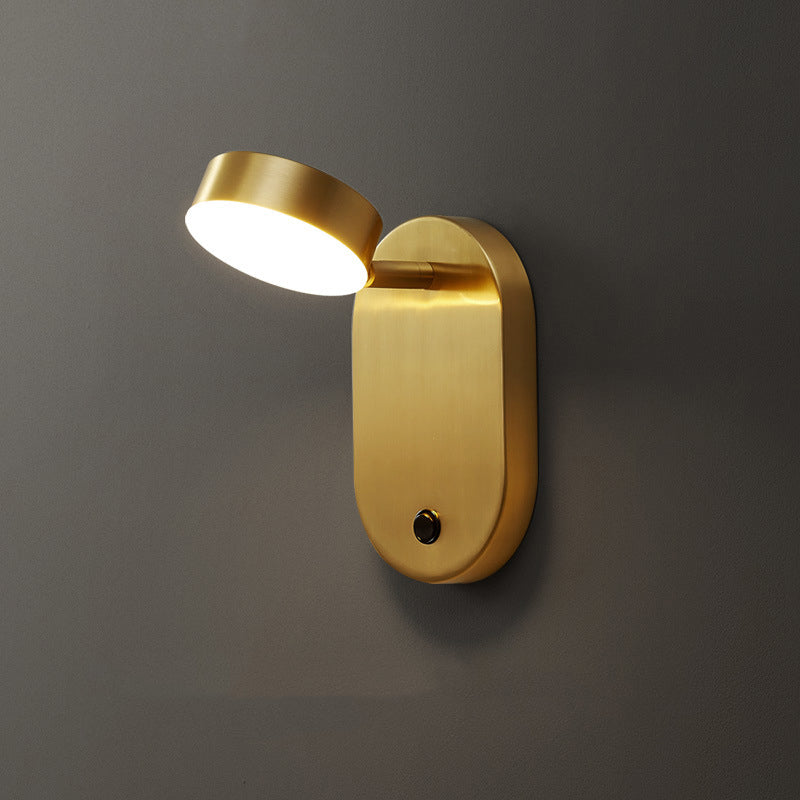 Brass Geometric Wall Lamp Postmodern Metal Sconce Light for Bedroom