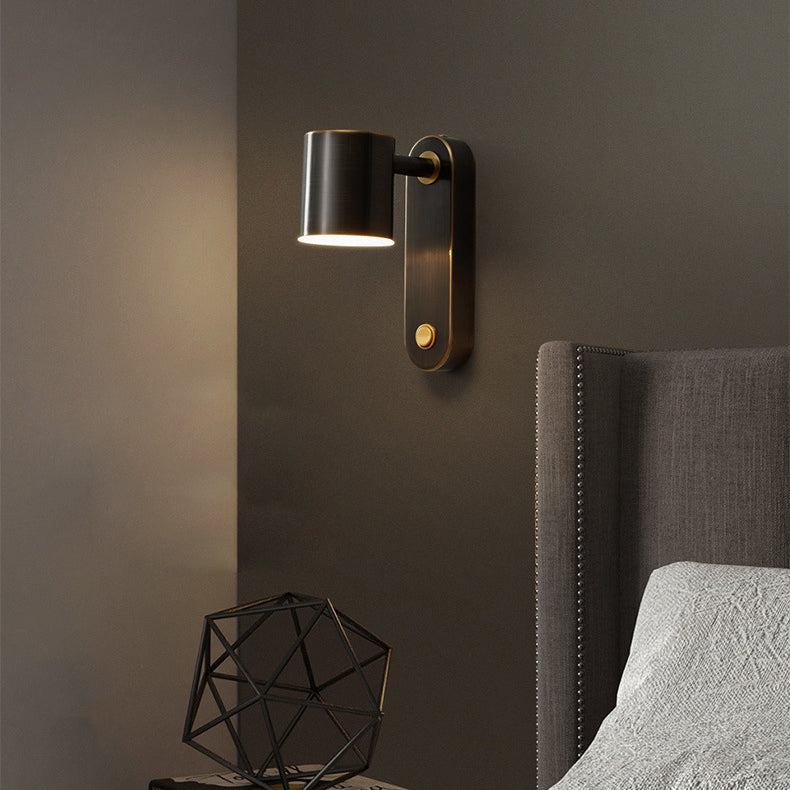 Brass Geometric Wall Lamp Postmodern Metal Sconce Light for Bedroom