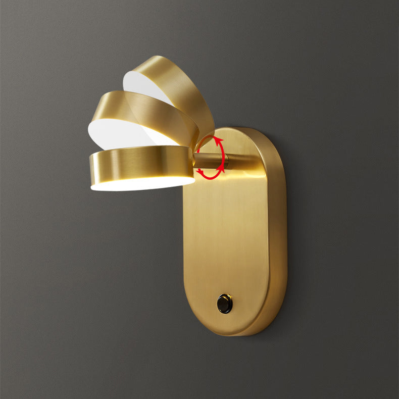 Brass Geometric Wall Lamp Postmodern Metal Sconce Light for Bedroom