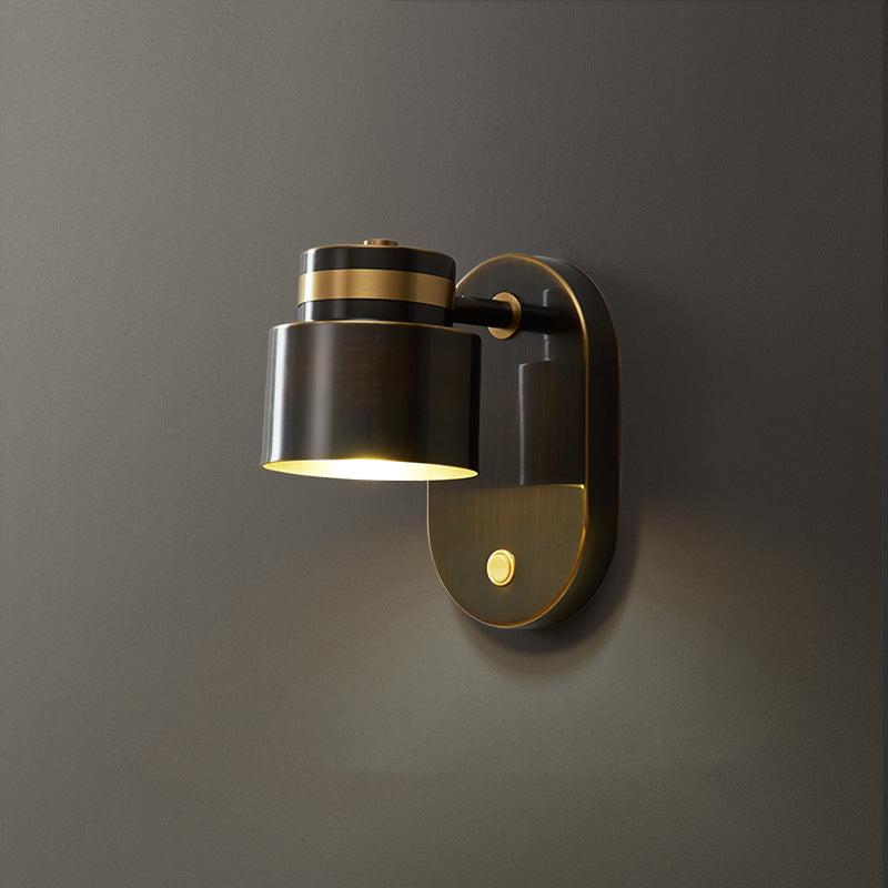 Brass Geometric Wall Lamp Postmodern Metal Sconce Light for Bedroom