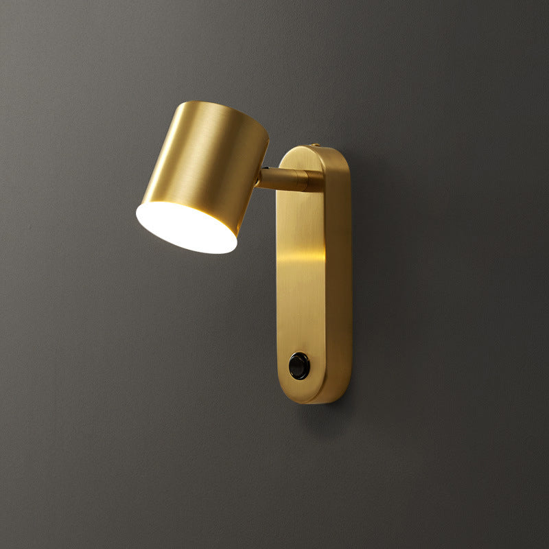 Brass Geometric Wall Lamp Postmodern Metal Sconce Light for Bedroom
