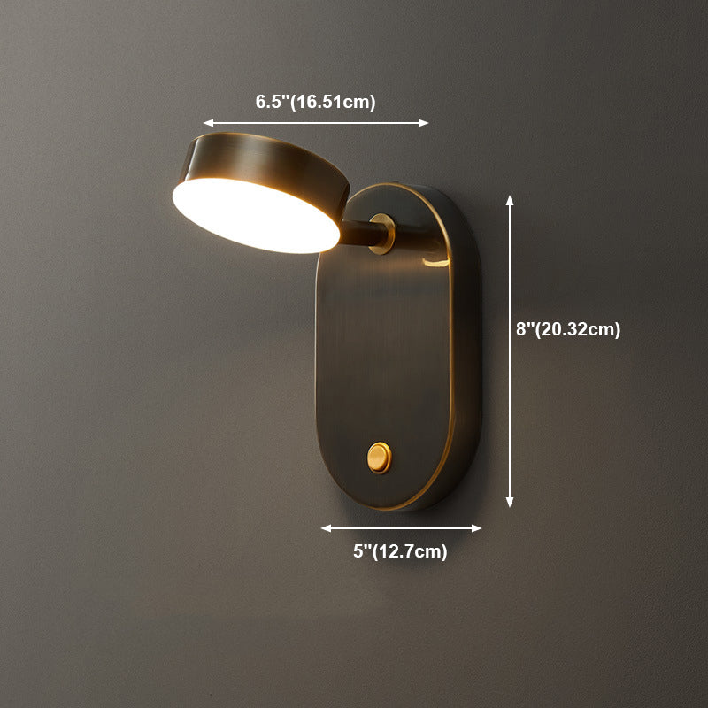 Brass Geometric Wall Lamp Postmodern Metal Sconce Light for Bedroom