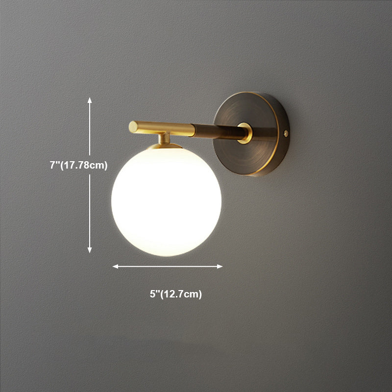 Brass Geometric Wall Lamp Postmodern Metal Sconce Light for Bedroom