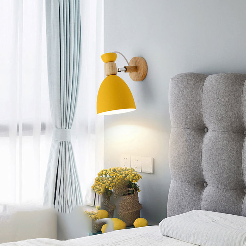 1 Light Wall Sconce Modern Macaron Style Metal Wall Lighting for Living Room