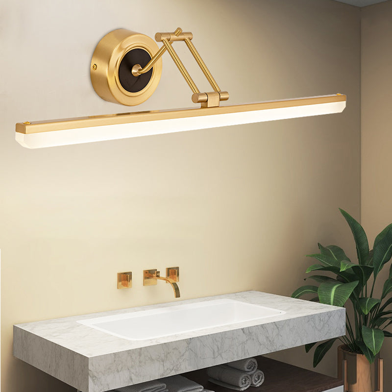 Lineaire schaduw metalen wand sconce moderne stijl 1-licht spiegel zwenkarm muur gemonteerd licht