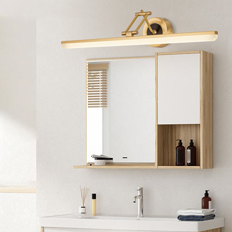 Lineaire schaduw metalen wand sconce moderne stijl 1-licht spiegel zwenkarm muur gemonteerd licht