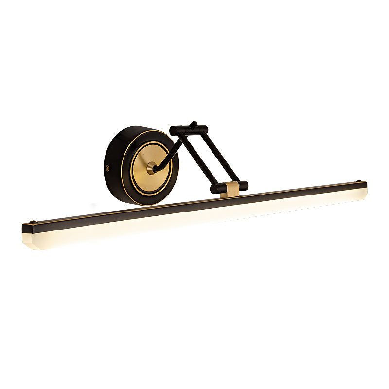 Linear Shade Metal Wall Sconce Modern Style 1-Light Mirror Swing Arm Wall Mounted Light