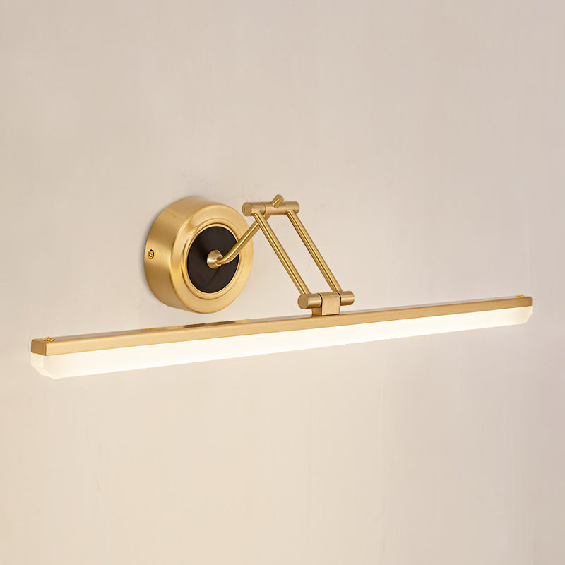 Lineaire schaduw metalen wand sconce moderne stijl 1-licht spiegel zwenkarm muur gemonteerd licht