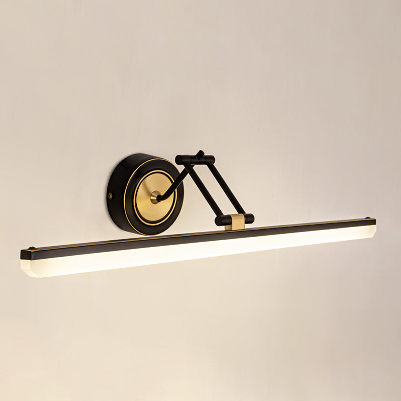 Lineaire schaduw metalen wand sconce moderne stijl 1-licht spiegel zwenkarm muur gemonteerd licht