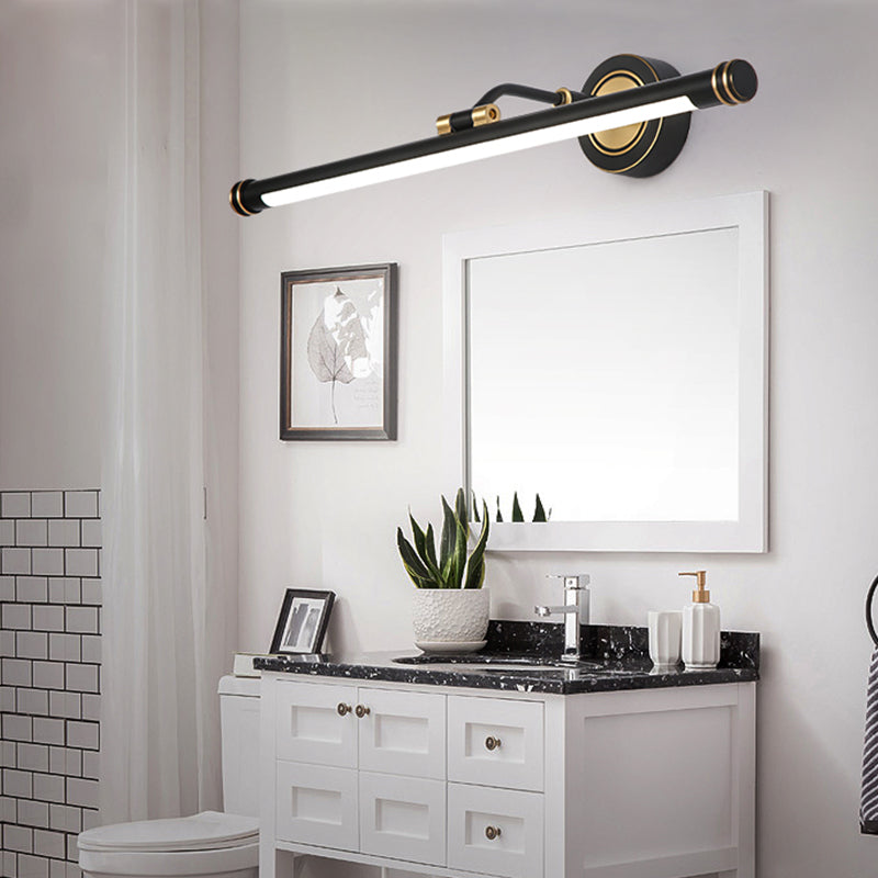 Nuance linéaire en métal applique lumière de style moderne de style miroir à 1 lumière lumière murale