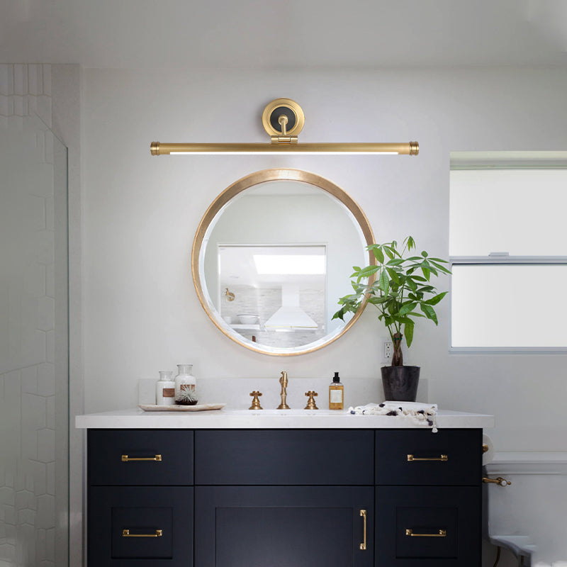 Nuance linéaire en métal applique lumière de style moderne de style miroir à 1 lumière lumière murale