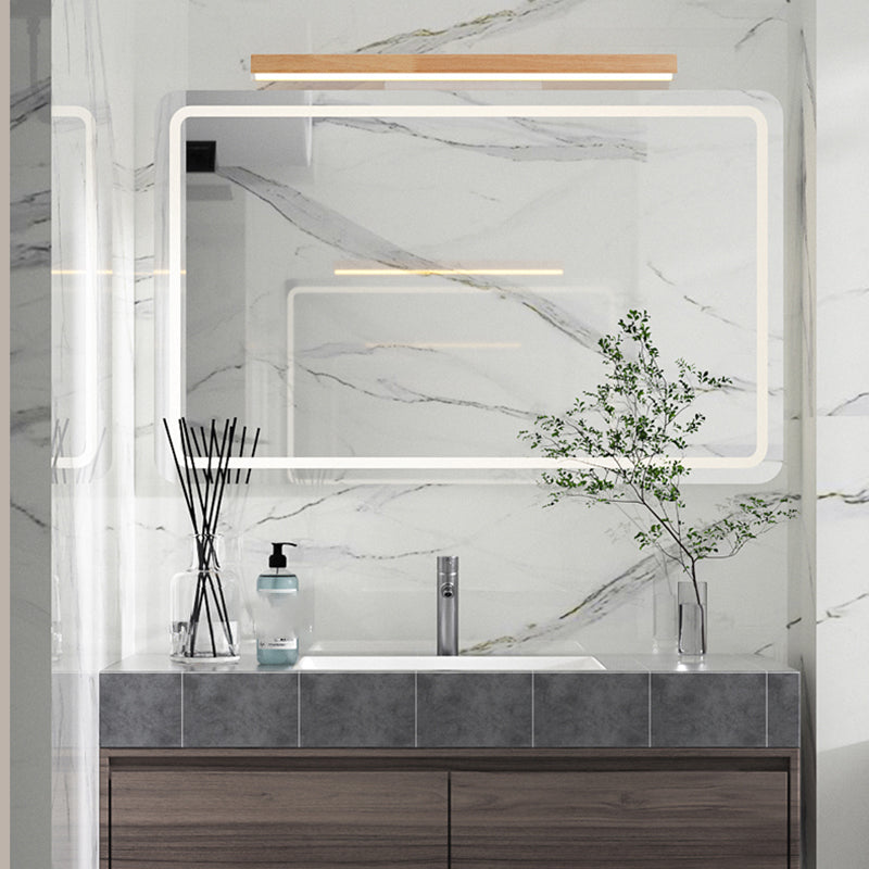 Linear Vanity Lighting Modern Style Wood 1 Light Vanity Wall Sconce