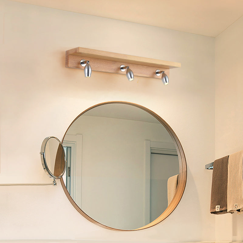 Illuminazione geometrica vanità moderna moderna legno multi luci vanità sconce