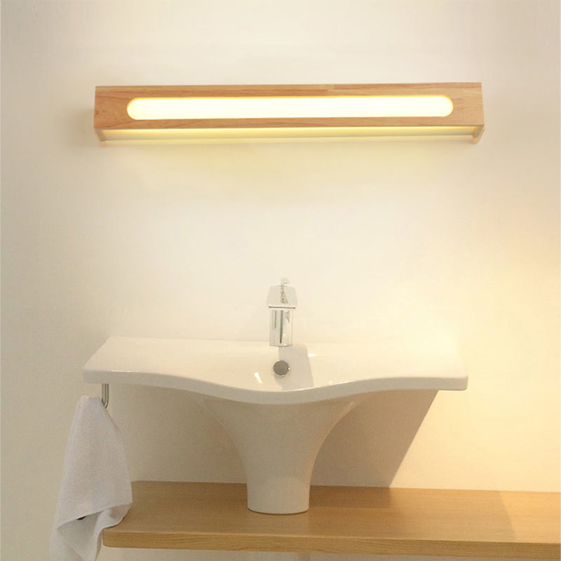 Illuminazione geometrica vanità moderna moderna legno multi luci vanità sconce