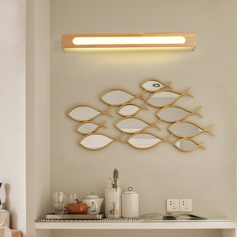 Illuminazione geometrica vanità moderna moderna legno multi luci vanità sconce