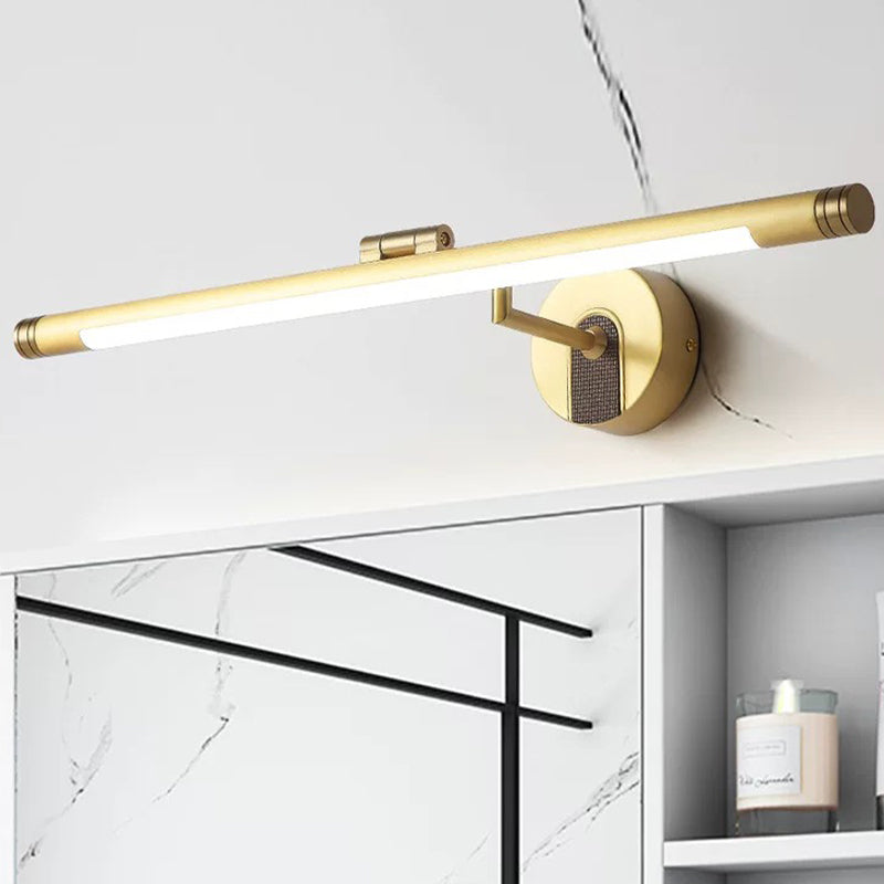 Modern Style Strip Shape Wall Sconce Metal 1 Light Sconce Light for Bathroom