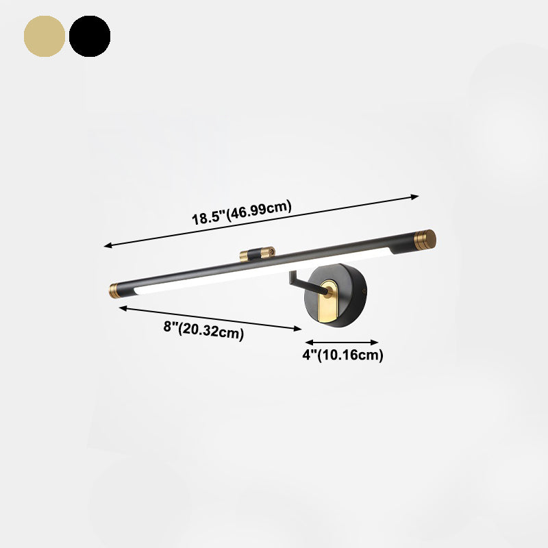 Modern Style Strip Shape Wall Sconce Metal 1 Light Sconce Light for Bathroom