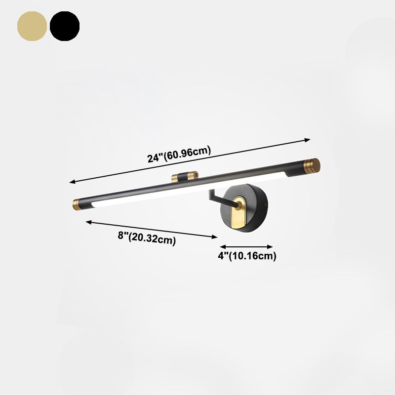 Modern Style Strip Shape Wall Sconce Metal 1 Light Sconce Light for Bathroom