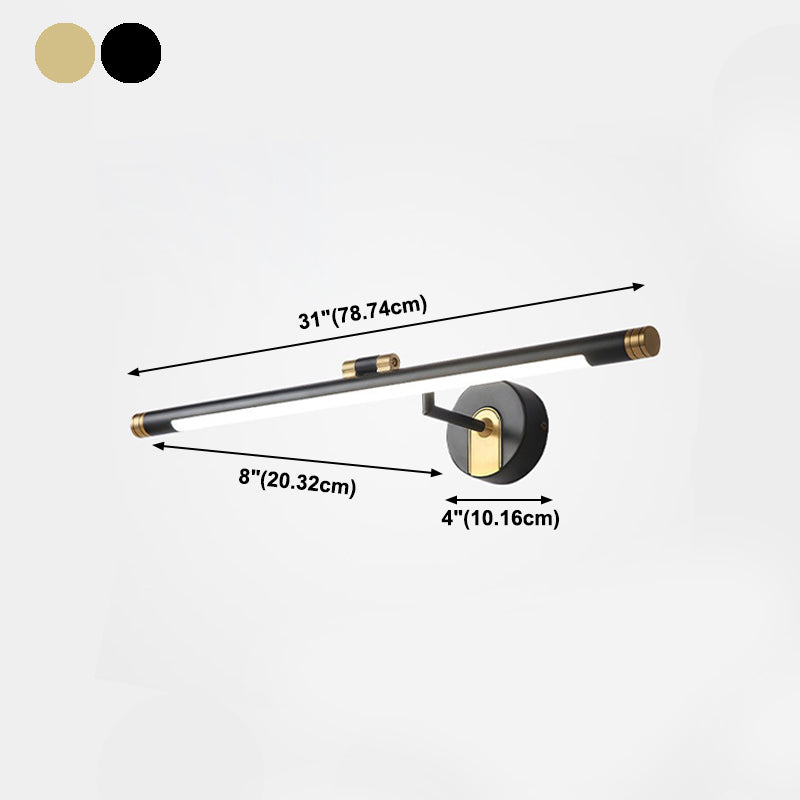 Modern Style Strip Shape Wall Sconce Metal 1 Light Sconce Light for Bathroom