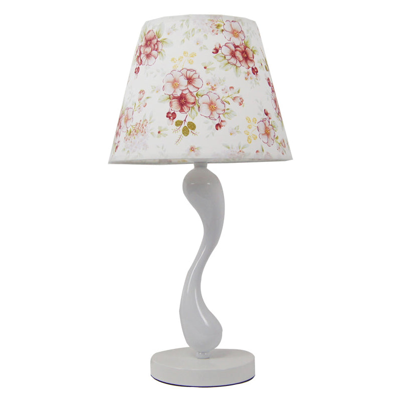 Cone Shape Bedroom Table Lamp Fabric Minimalist-Style Night Table Lamp