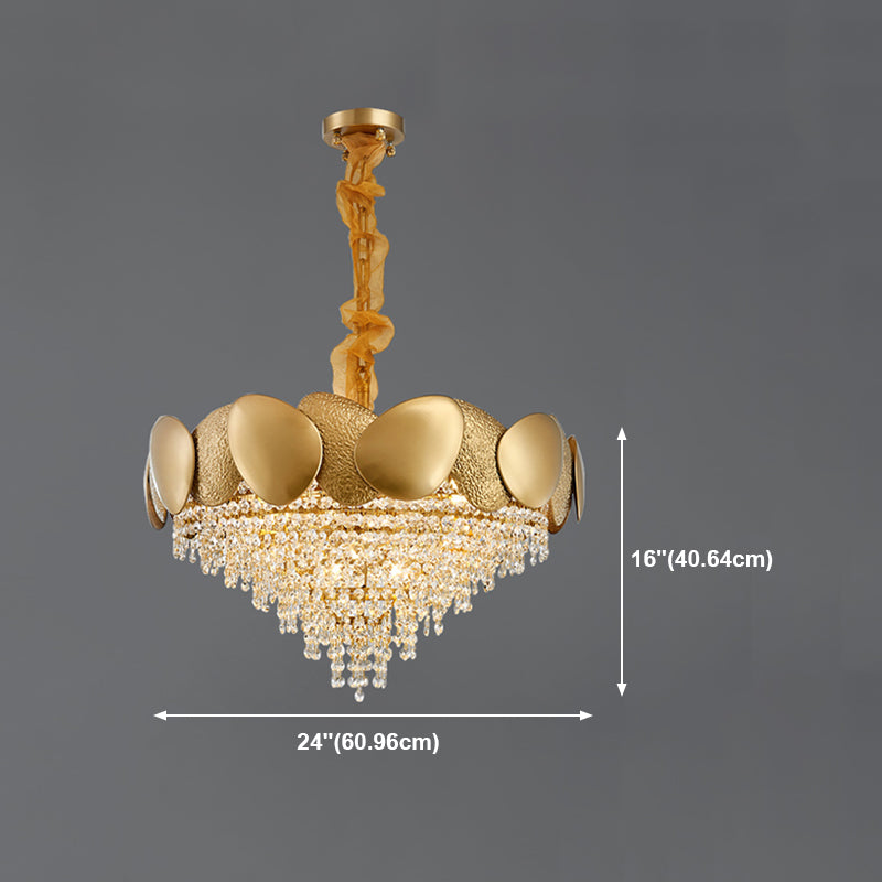 Iluminación de lámpara de lámpara de cono de estilo moderno Luz de colgante de metal transparente