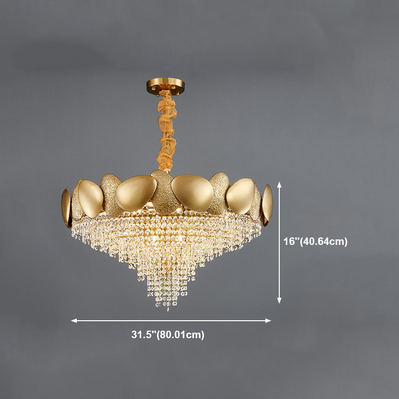 Iluminación de lámpara de lámpara de cono de estilo moderno Luz de colgante de metal transparente