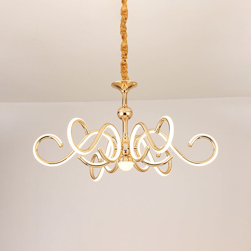 Accesorios de iluminación de lámpara de estilo posmoderno araña colgante de metal en oro