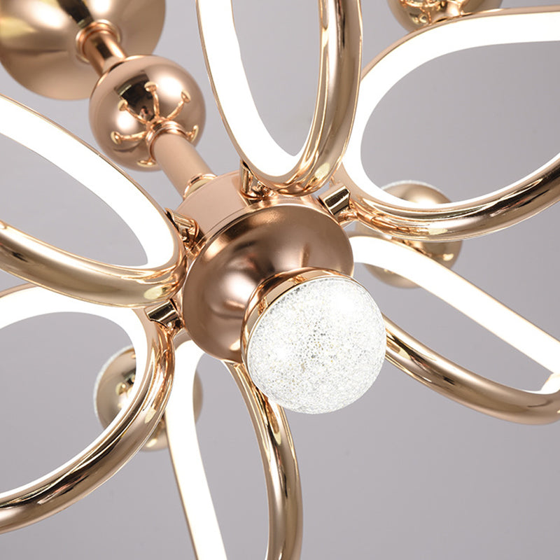 Accesorios de iluminación de lámpara de estilo posmoderno araña colgante de metal en oro