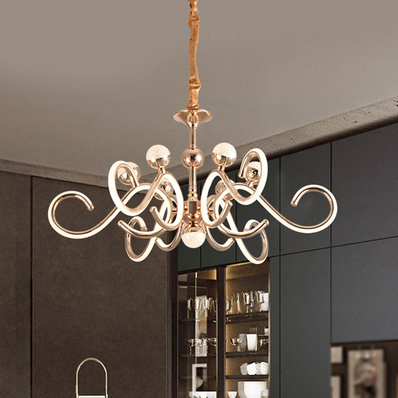 Accesorios de iluminación de lámpara de estilo posmoderno araña colgante de metal en oro