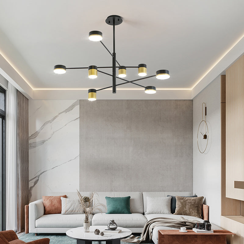 Candeleras colgantes de forma de cilindro de estilo contemporáneo luces colgantes colgantes de metal