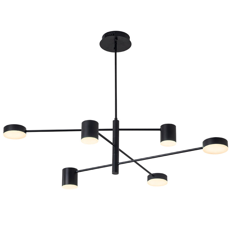 Contemporary Style Cylinder Shape Pendant Chandeliers Metal Hanging Light Fixtures