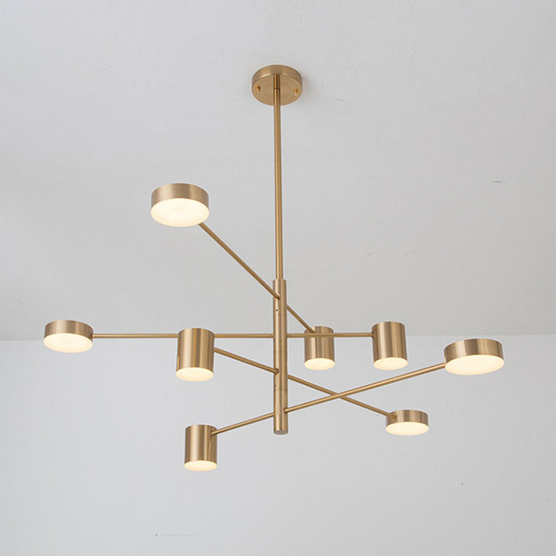 Contemporary Style Cylinder Shape Pendant Chandeliers Metal Hanging Light Fixtures