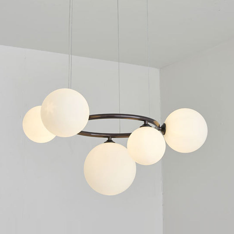 Blown Glass Globe Chandelier Modern Stylish Dining Room Hanging Light