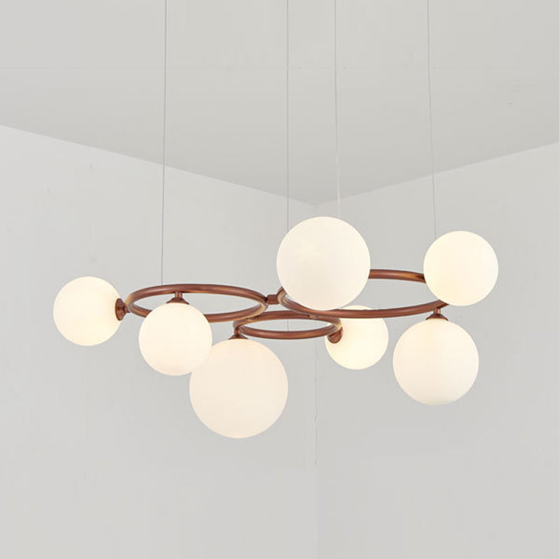 Blown Glass Globe Chandelier Modern Stylish Dining Room Hanging Light