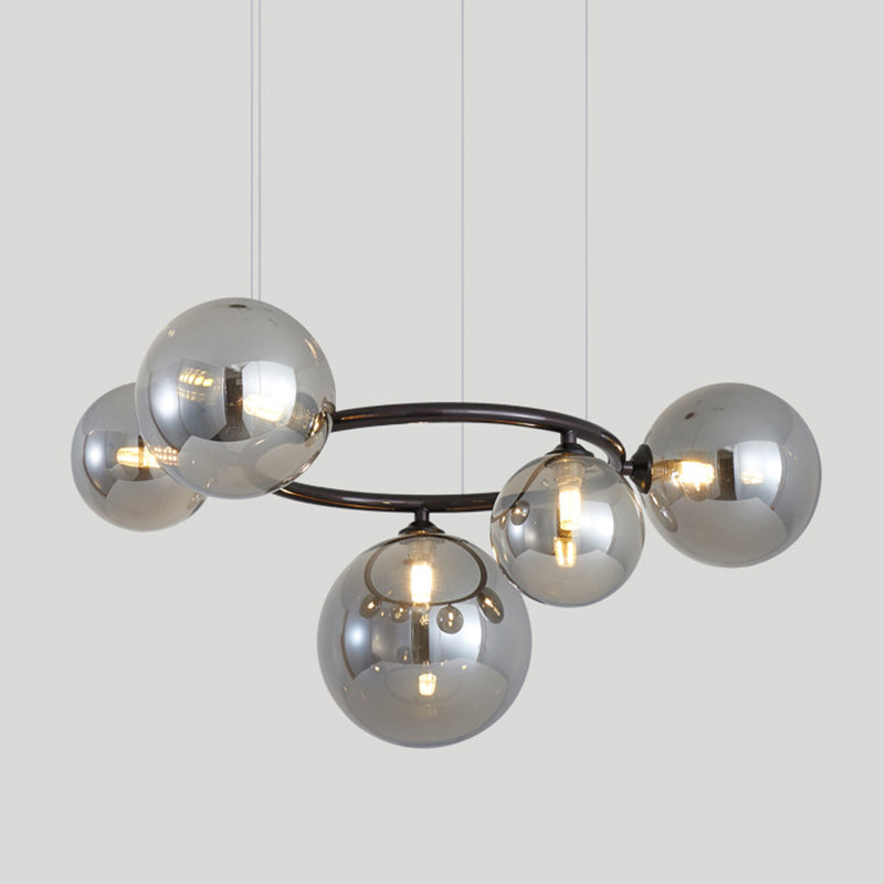 Blown Glass Globe Chandelier Modern Stylish Dining Room Hanging Light