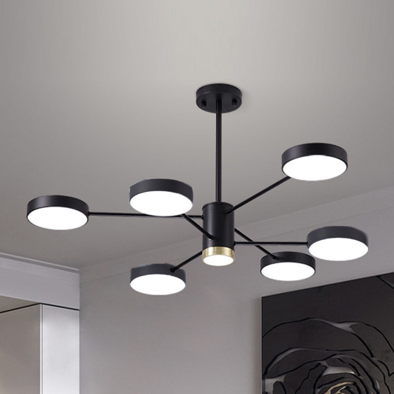 Metal Circles Pendant Lighting Fixture Minimalist Style LED Chandelier Lighting