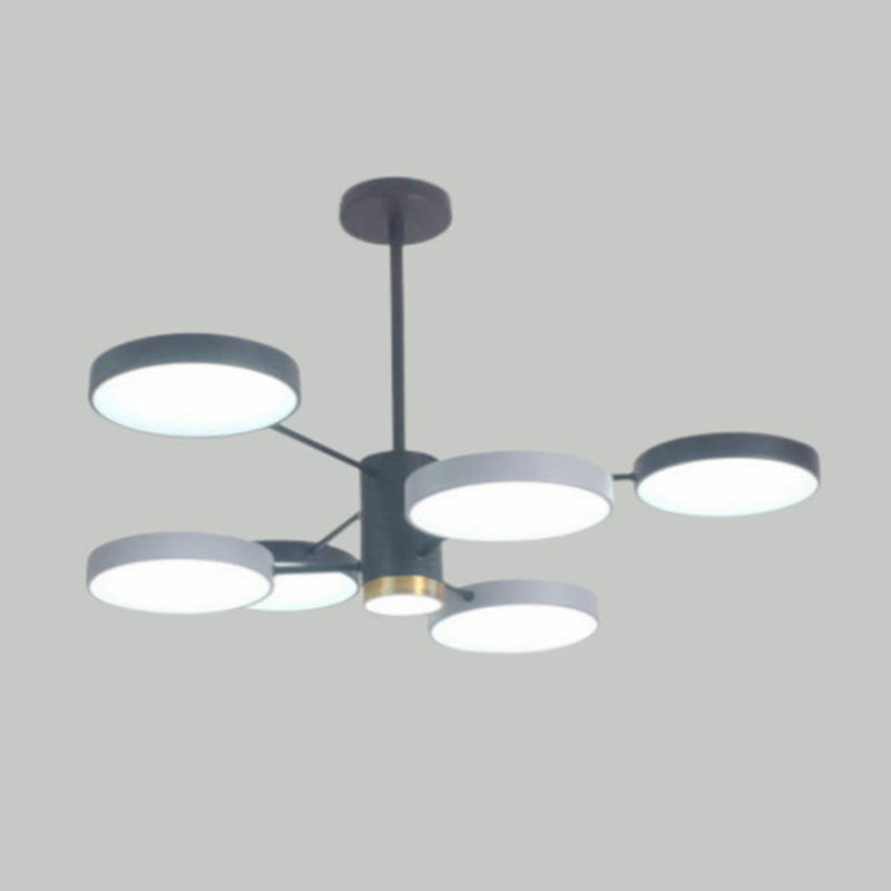 Metal Circles Pendant Lighting Fixture Minimalist Style LED Chandelier Lighting