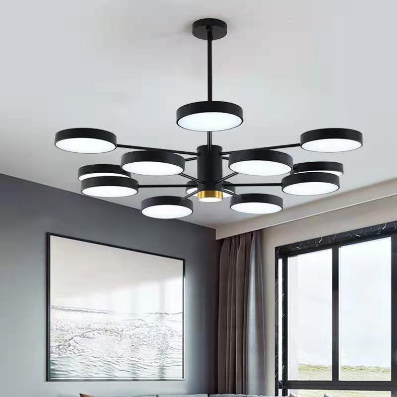 Metal Circles Pendant Lighting Fixture Minimalist Style LED Chandelier Lighting