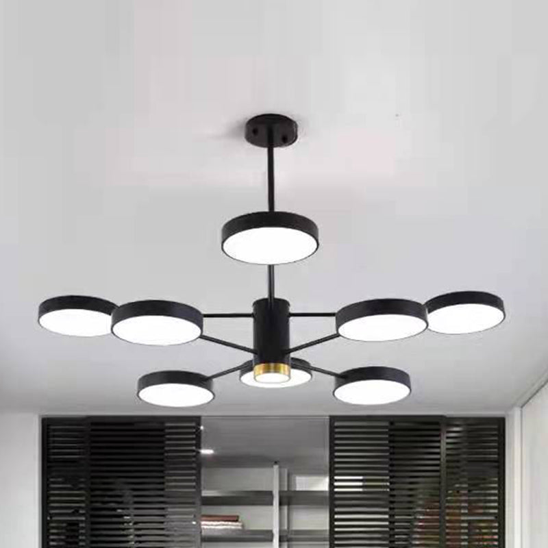 Metal Circles Pendant Lighting Fixture Minimalist Style LED Chandelier Lighting