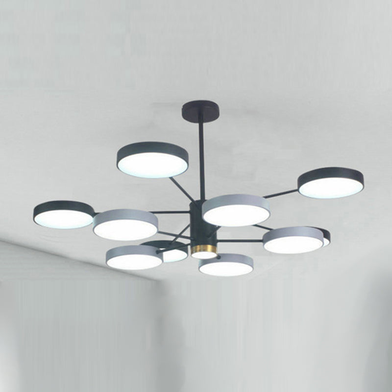 Metal Circles Pendant Lighting Fixture Minimalist Style LED Chandelier Lighting