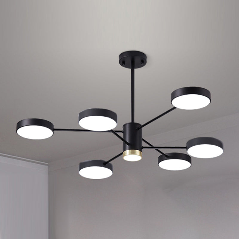 Metal Circles Pendant Lighting Fixture Minimalist Style LED Chandelier Lighting