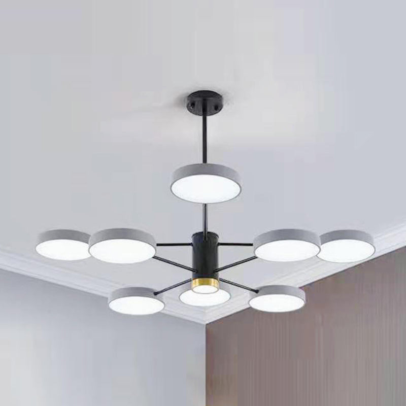 Metal Circles Pendant Lighting Fixture Minimalist Style LED Chandelier Lighting