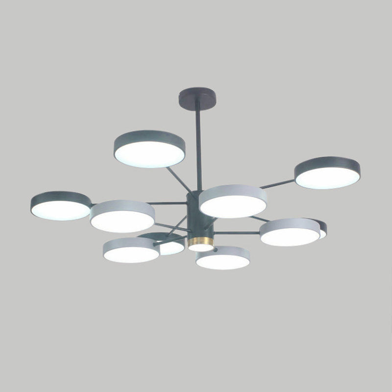 Metal Circles Pendant Lighting Fixture Minimalist Style LED Chandelier Lighting