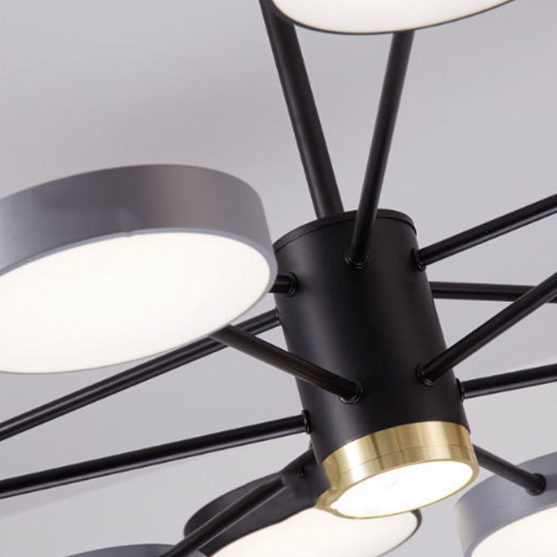 Metal Circles Pendant Lighting Fixture Minimalist Style LED Chandelier Lighting