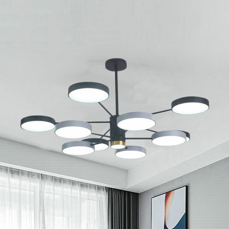 Metal Circles Pendant Lighting Fixture Minimalist Style LED Chandelier Lighting