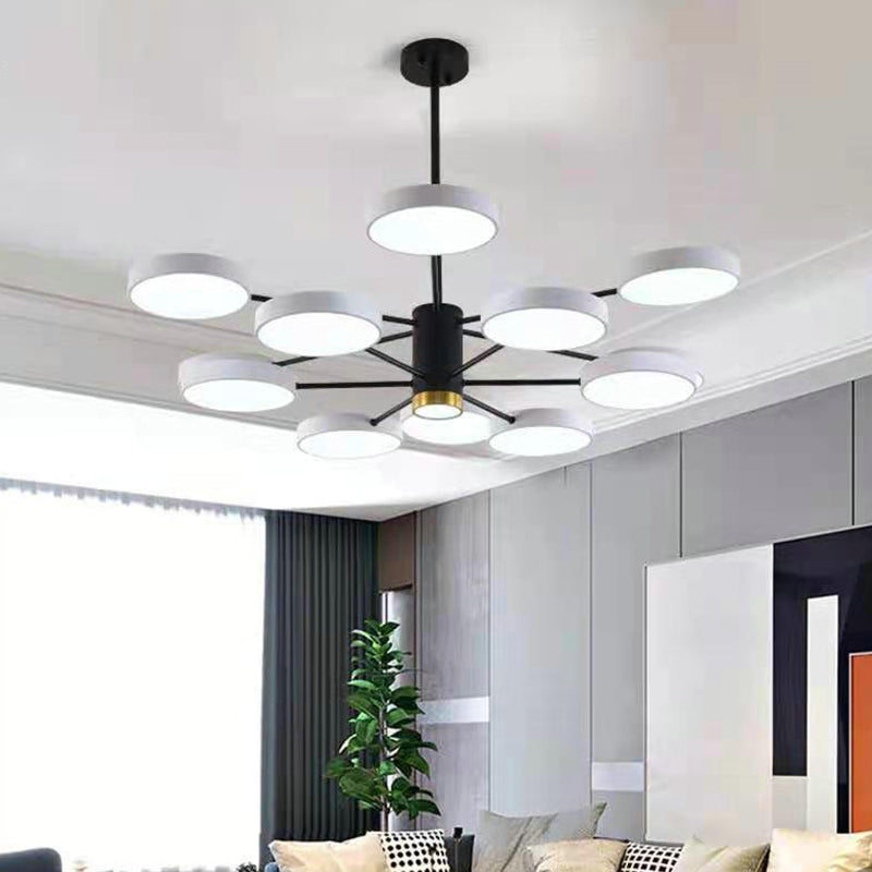 Metal Circles Pendant Lighting Fixture Minimalist Style LED Chandelier Lighting